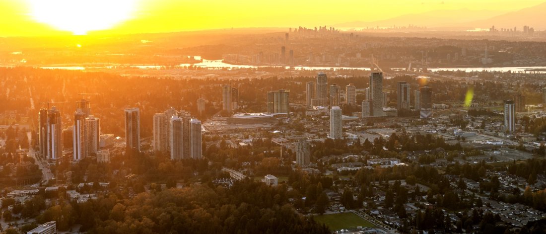 aerial of surrey city centre
