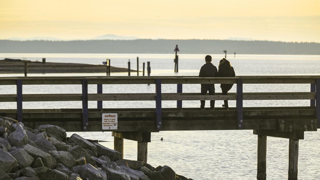 People on the Blackie Spit Park Pier 