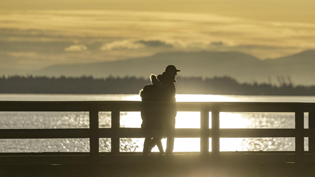 Sunset on the Pier at Blackie Spit Park 