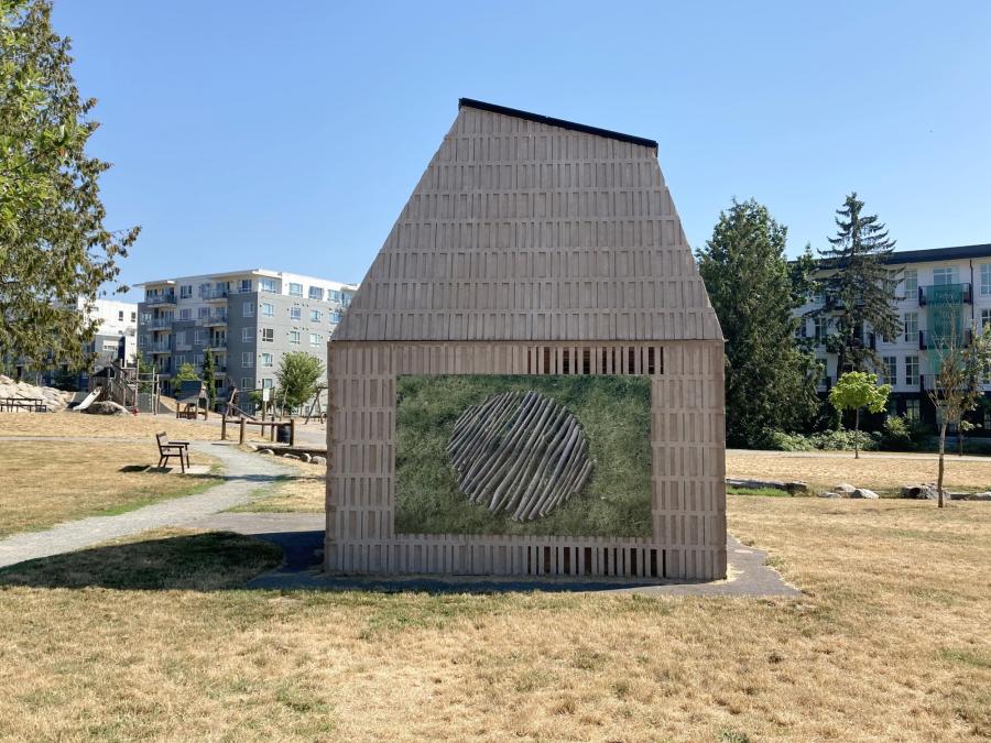 small structure with Branch Round artwork on one wall