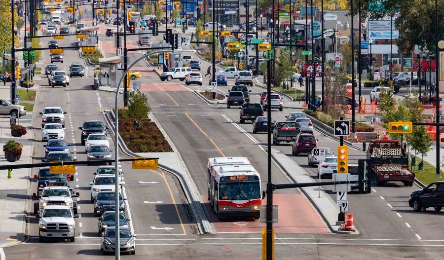 BRT Bus at an intersection