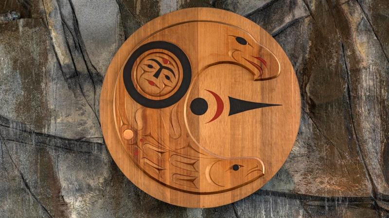 Eagle and Salmon by Leonard Wells. Photo by Brian Giebelhaus.