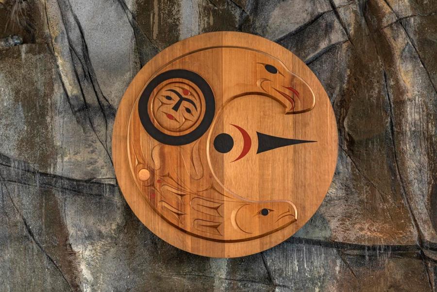 Eagle and Salmon by Leonard Wells. Photo by Brian Giebelhaus.