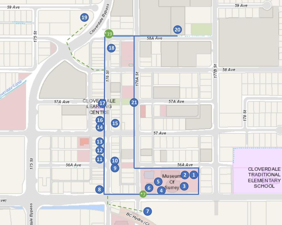 A map of the walking tour