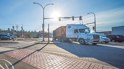 Shopping Container Truck on Road 
