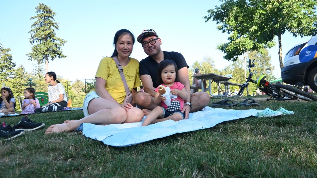 family enjoying a picnic