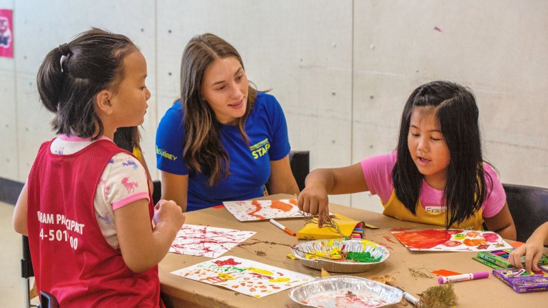 Kids painting.