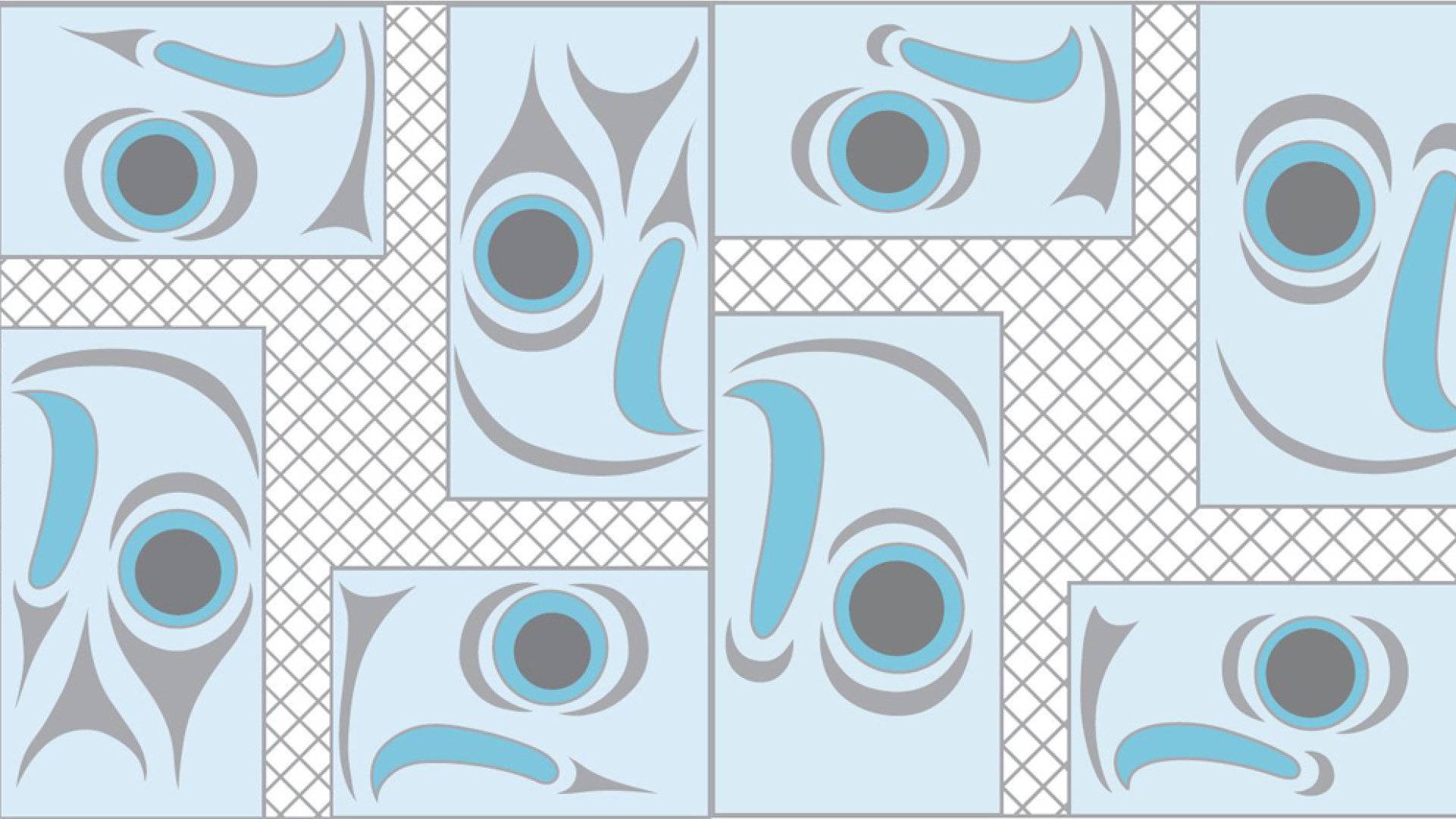 Eight Salmon Heads design