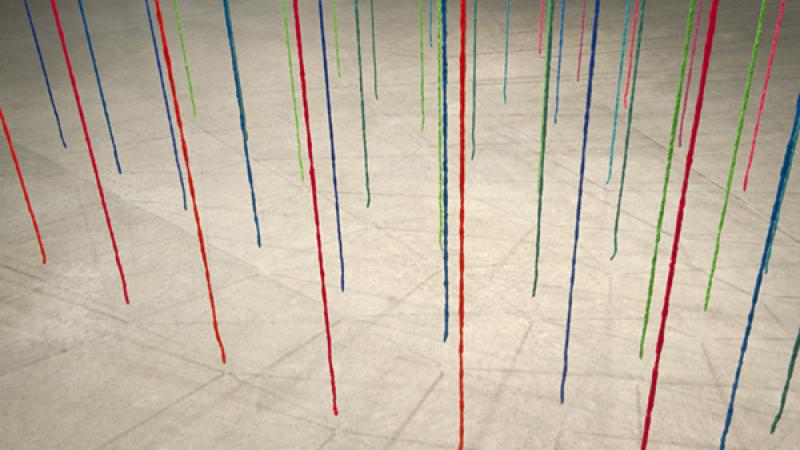 Debbie Tuepah Disordered Order, 2012, acrylic paint, yarn. Photo by SITE Photography.