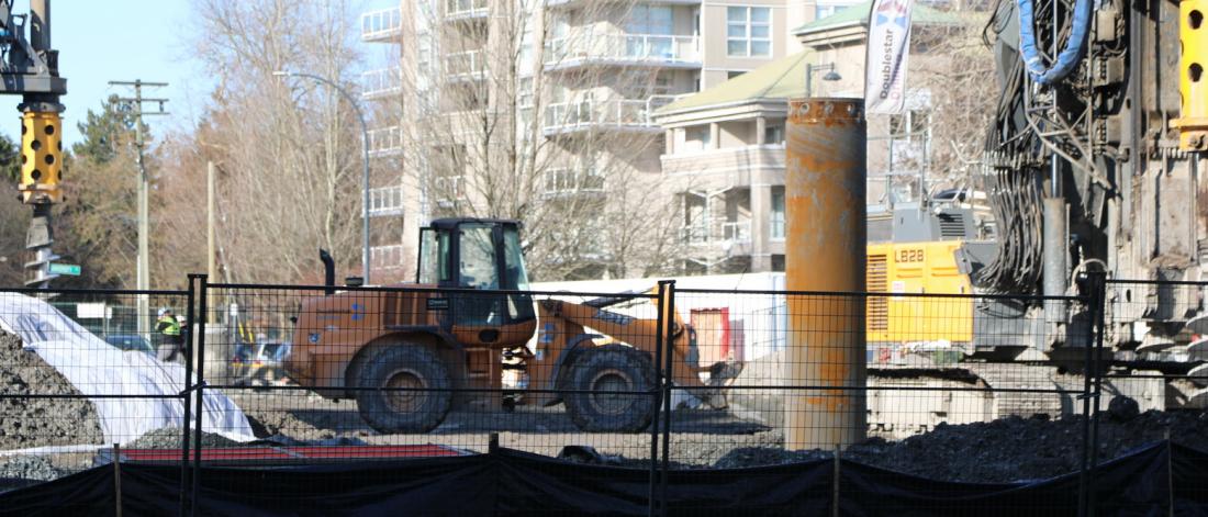 Heavy equipment in use