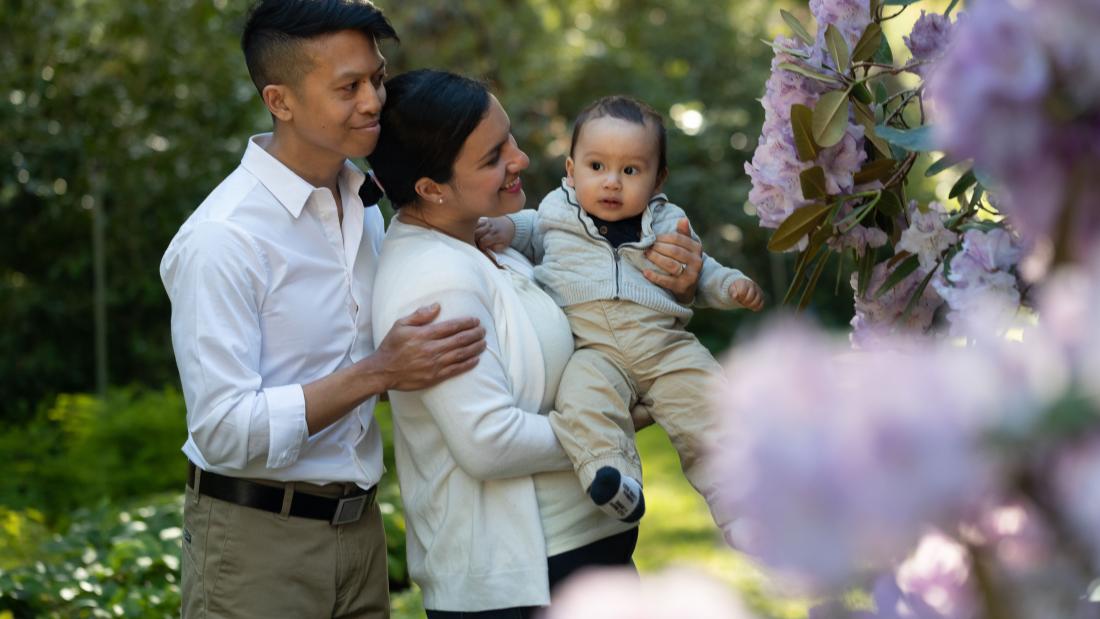 Family at Glades Woodland Garden