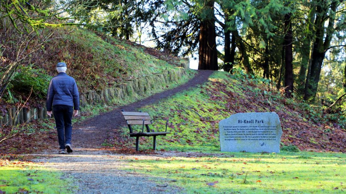 Person walking in park