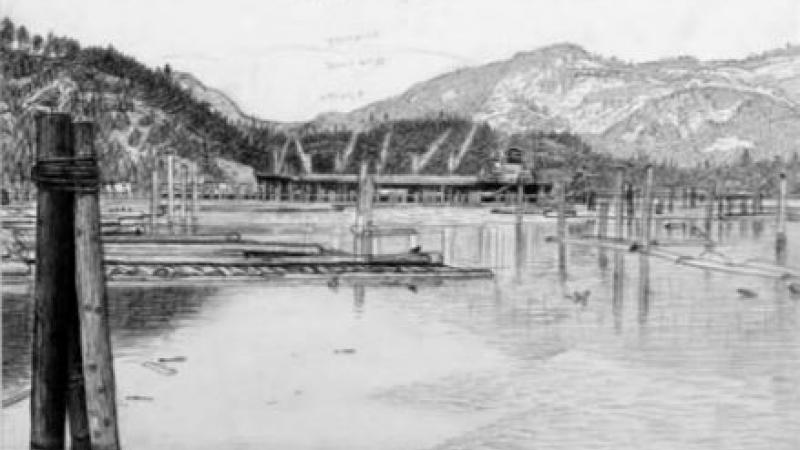 E.J. Hughes, High Tide at Cowichan Bay, 1990