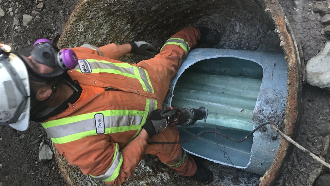 Inside pipe