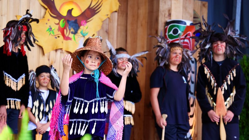 Indigenous children and youth in regalia