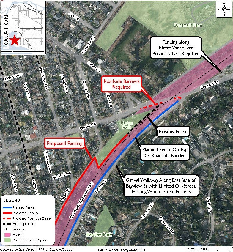 Map of fence area on northern side
