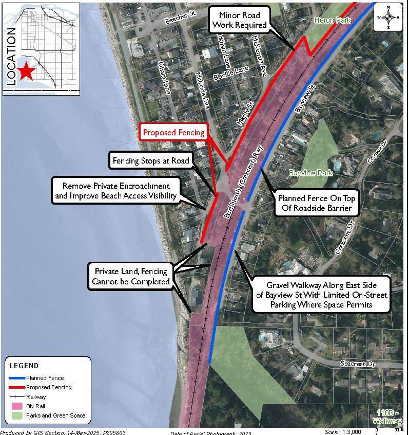 Southern map of where will fence will go
