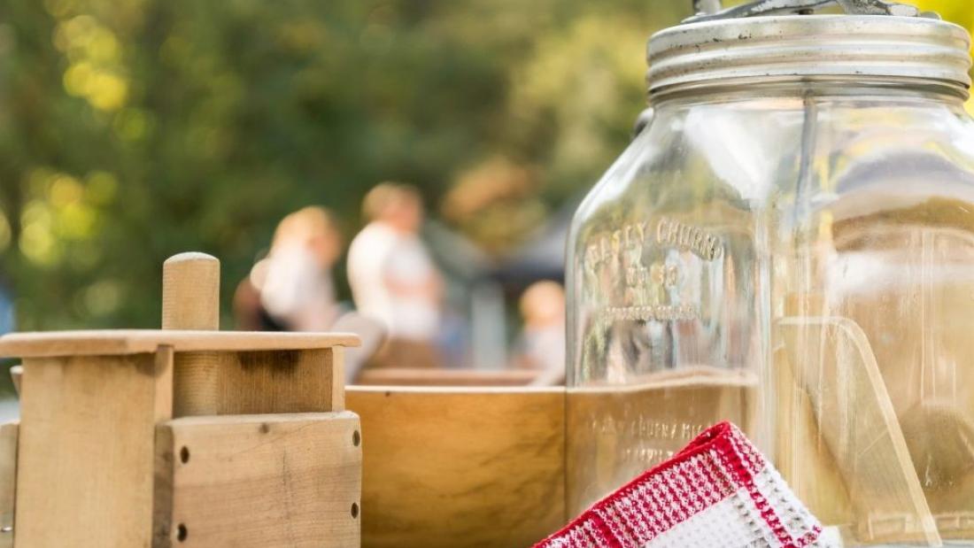 A mason jar at an event