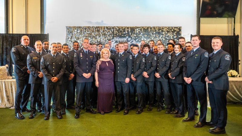 Mayor Brenda Locke and Surrey Fire Fighters at 2024 Mayor's Evening of Giving on Friday, October 4, 2024