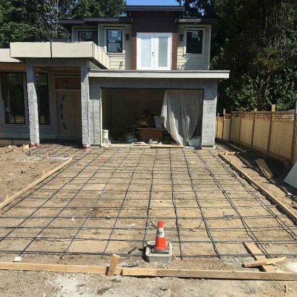 A driveway under construction