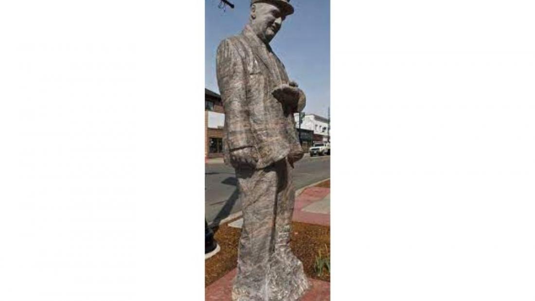 The Train Conductor signifies Cloverdale’s transportation history. 