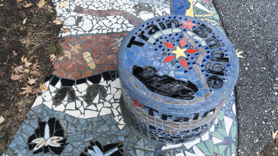 Building Bridges Mosaic Detail Train Bridge