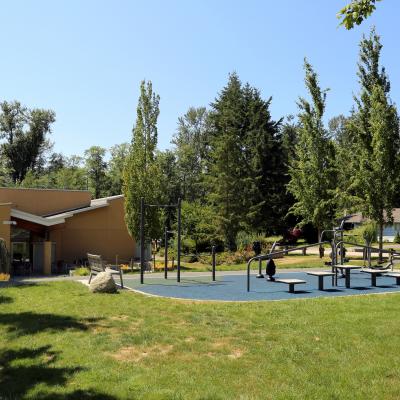 Newton Seniors Centre and the outdoor fitness equipment.