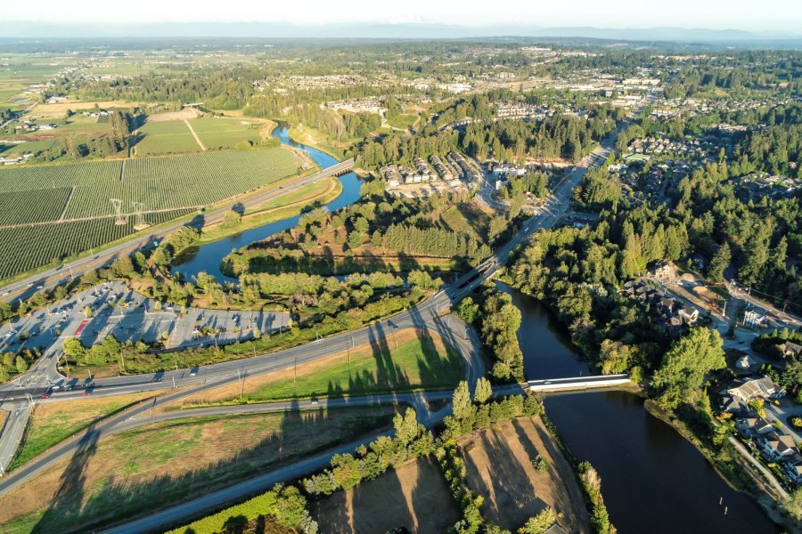Aerial of proposed Nicomekl Riverfront Park 