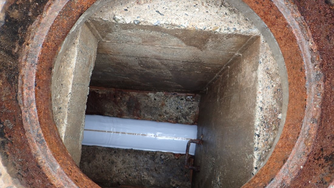 Inside manhole