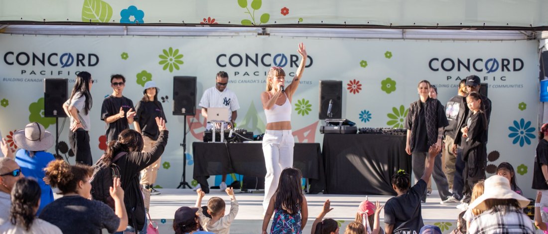 Attendees watching dance battles on the Community Stage at the 13th annual Party for the Planet on April 27, 2024.
