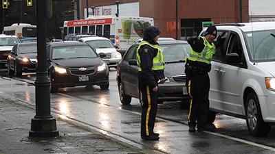 Police directing traffic 
