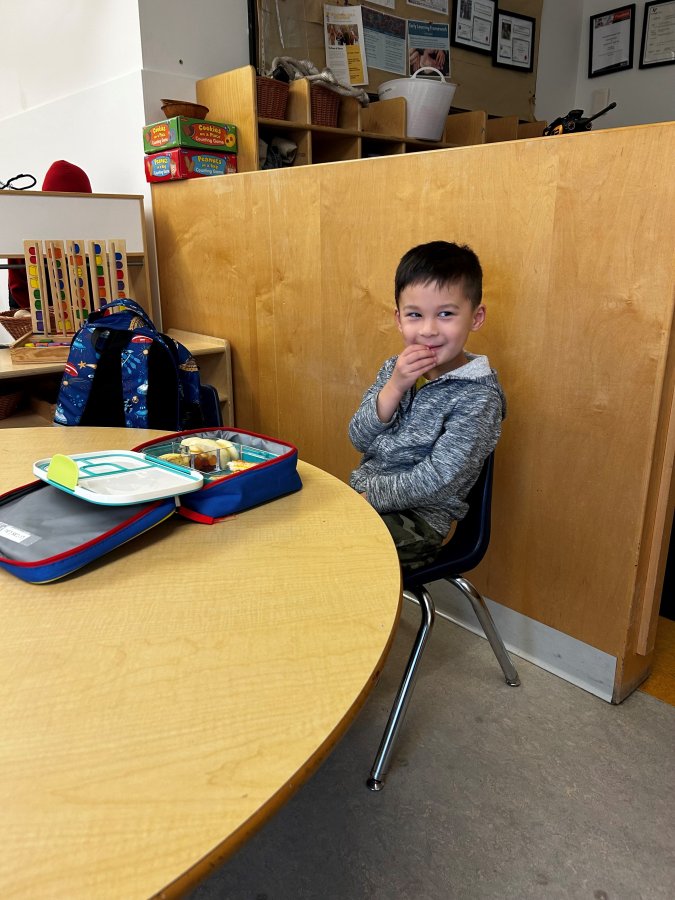 child having snack