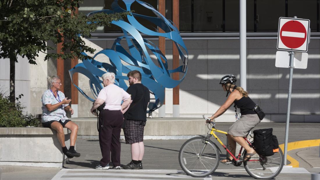 Ribbon of Life with pedestrians