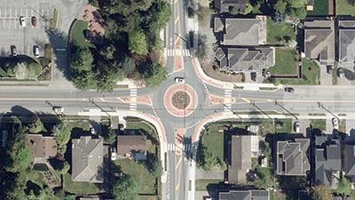 Roundabout aerial view
