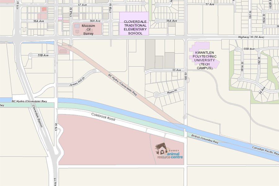 Surrey Animal Resource Centre location map