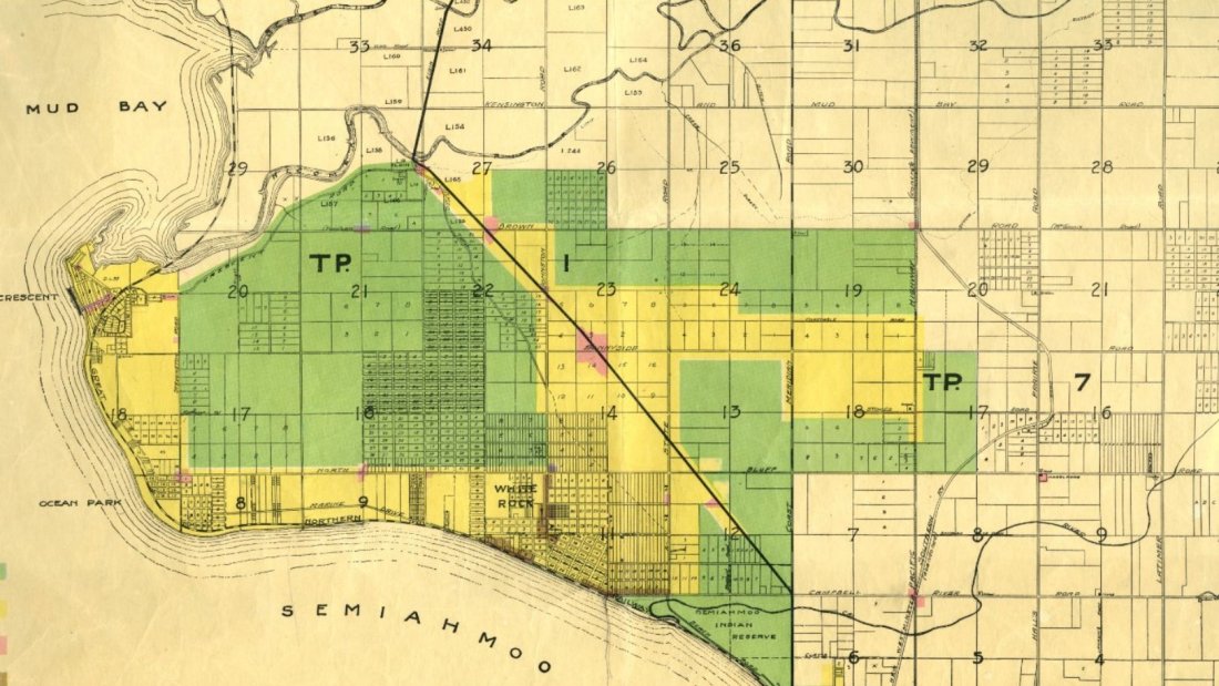 The southern half of the 1923 zoning map