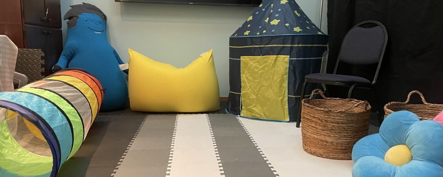 a quiet space with plush pillows 
