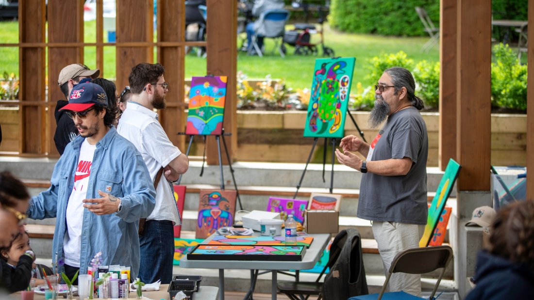 People at a craft market