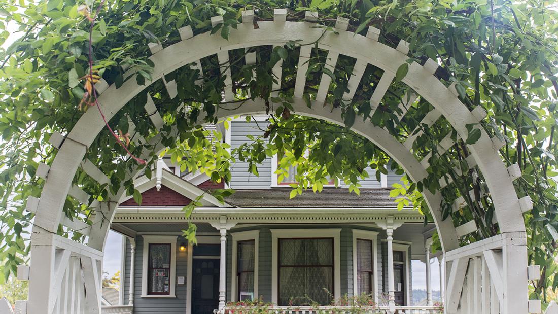 The arch leading to the house