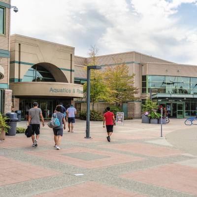 Customers walking into a recreation centre 