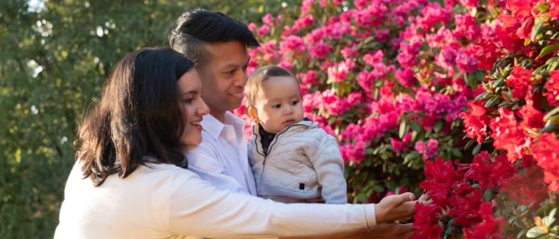 Family at the garden