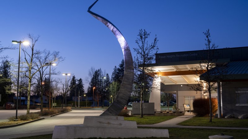 The living fraser river art piece