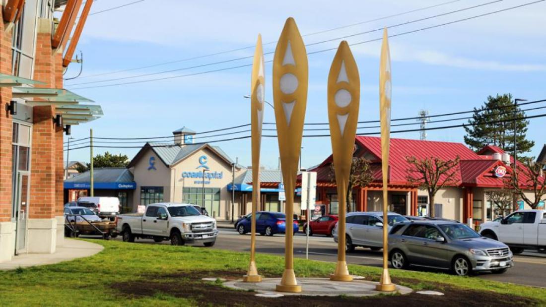 Public Art created by kʼwyʼiʼyʼe Spring Salmon Studio