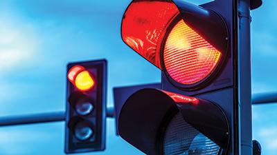 Traffic Stop Lights on Red