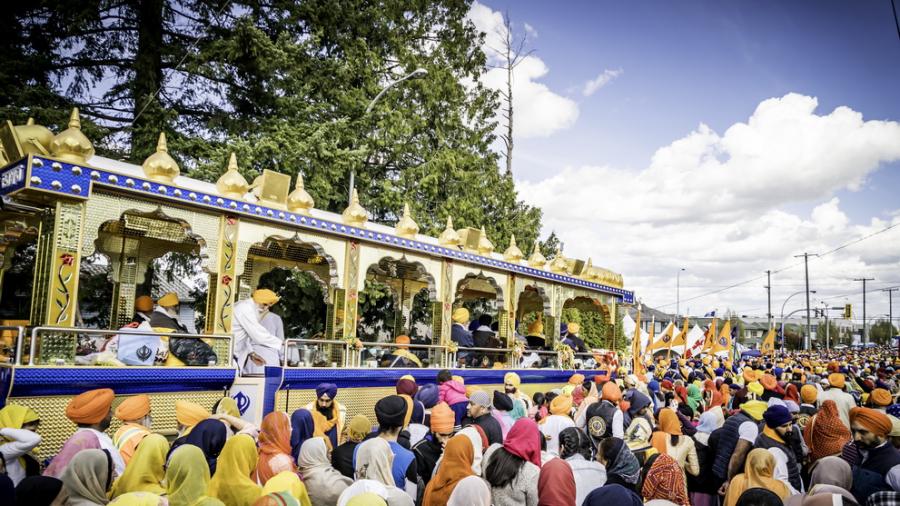 a colourful float in a parade