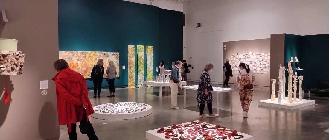 Visitors in a Tangled Thicket exhibition
