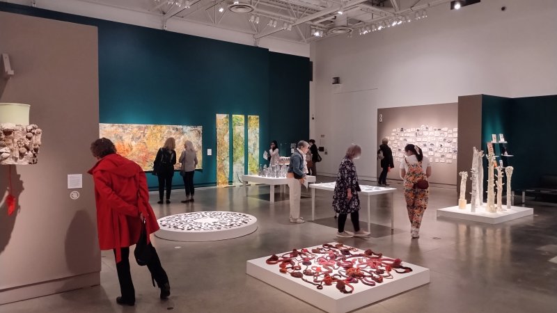 Visitors in a Tangled Thicket exhibition