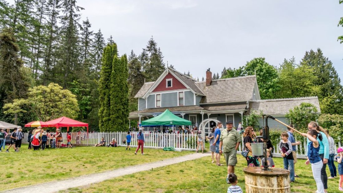 People in a park during an event