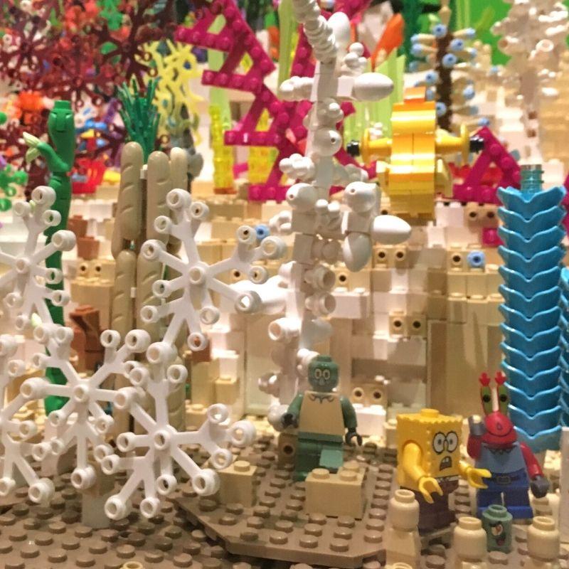 Worlds of Wonder brick inspired exhibit
