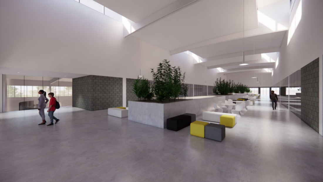 Render of interior of Cloverdale Sport and Ice Complex